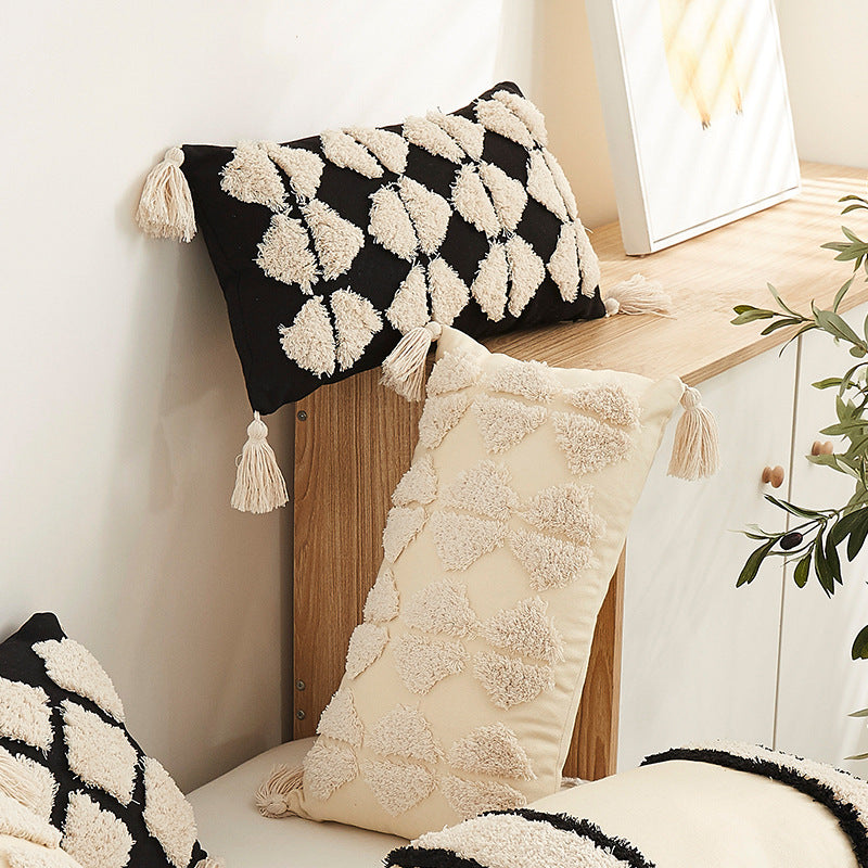 Rectangular Living Room Sofa Pillow Cover Lumbar Support Cushion Nordic Style