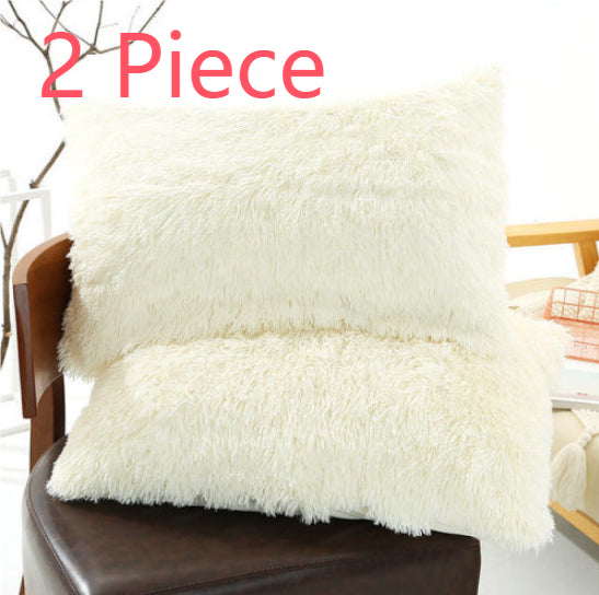 Winter Plush Pillowcase Set - Fluffy Long Plush & Velvet Bedding
