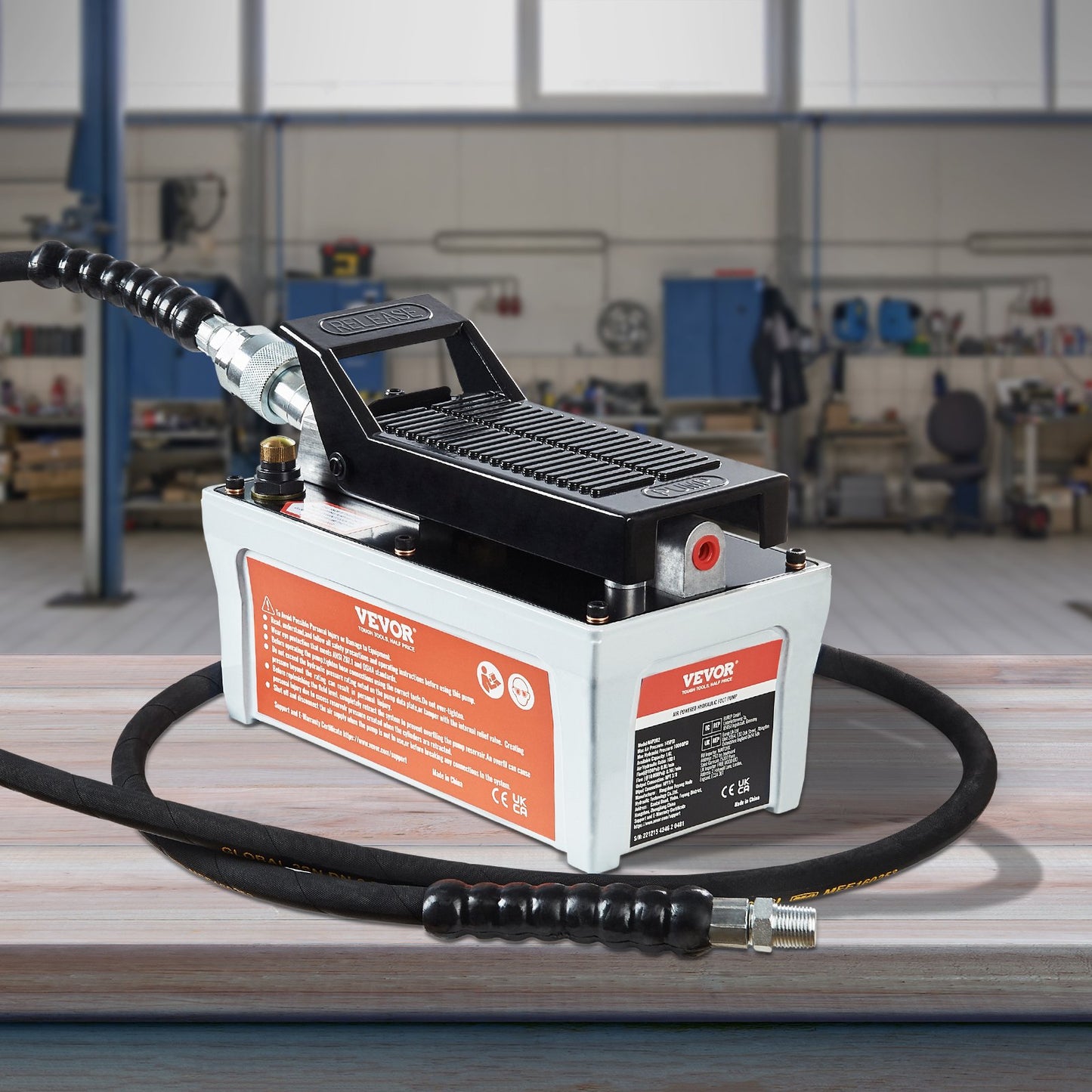 Air Hydraulic Pump 10,000 PSI, Foot Operated for Auto Body & Pulling