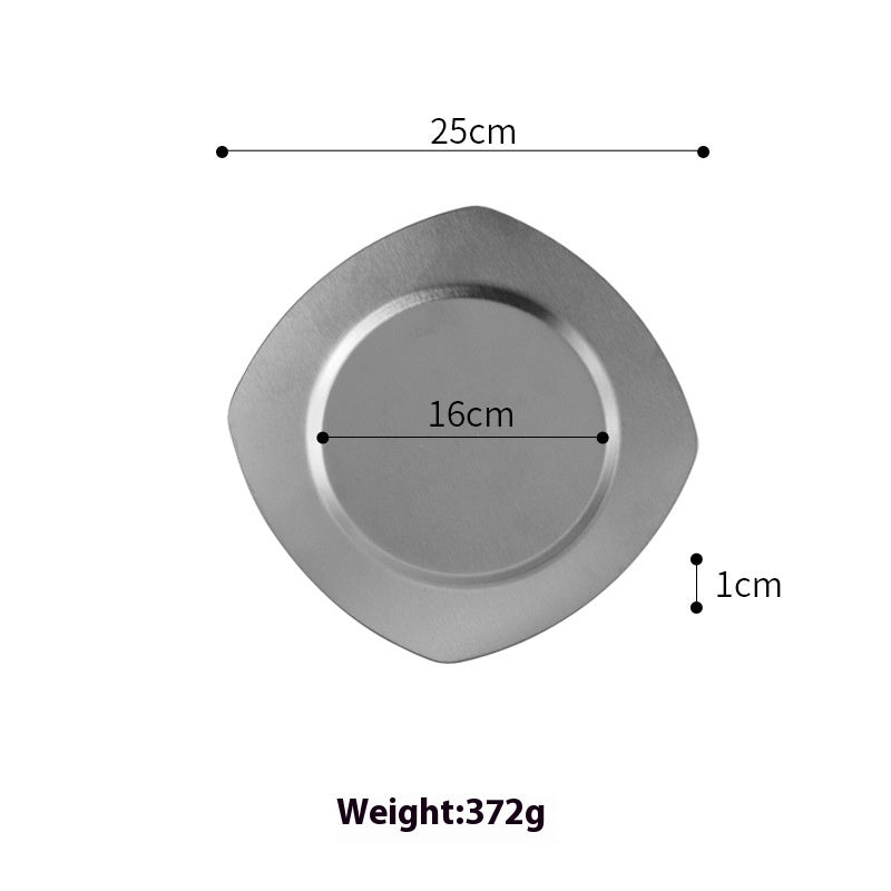 Japanese-Style Stainless Steel Serving Platter - Flat Tray for Kitchen & Bar