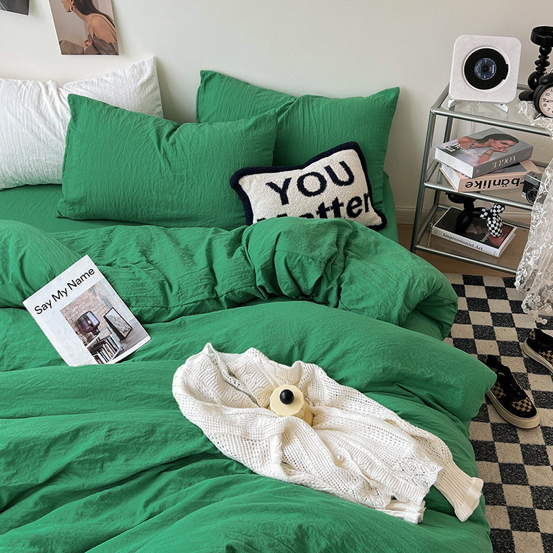 Super Soft Pleated Bed Sheet Quilt Cover Set - Multiple Sizes & Patterns
