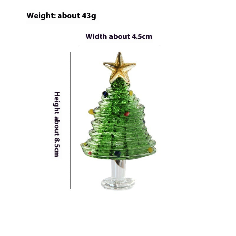 Christmas Winding Wire Glass Craft Decoration with Light - Handmade Festive Ornament