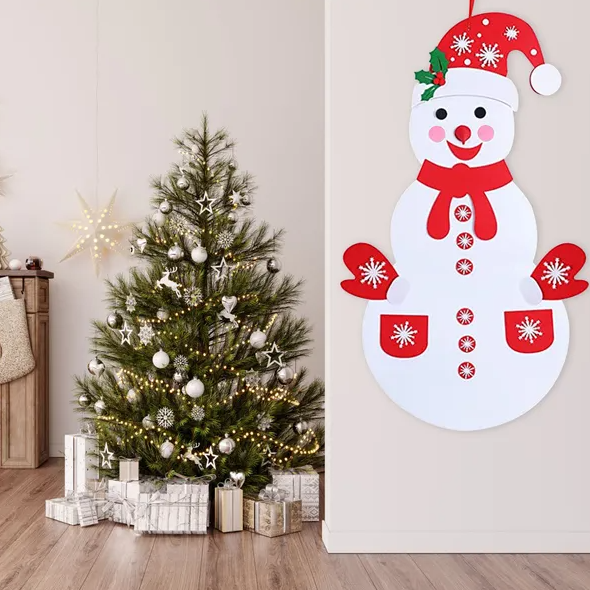 DIY Felt Christmas Snowman Hanging Decoration Set - 54 Pcs