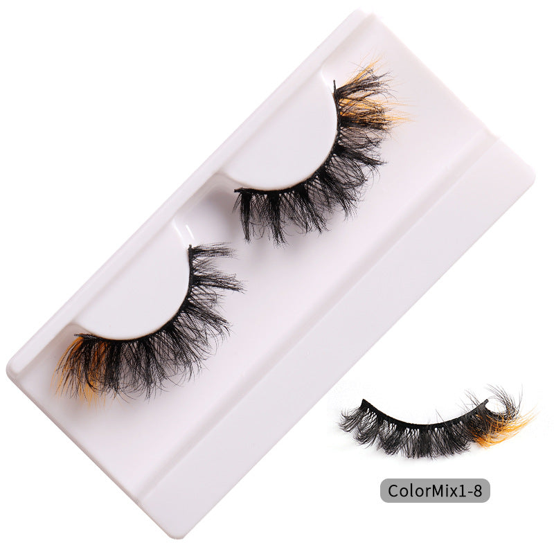 High Color Fried Curly False Eyelashes - Thick, Natural-Look Style