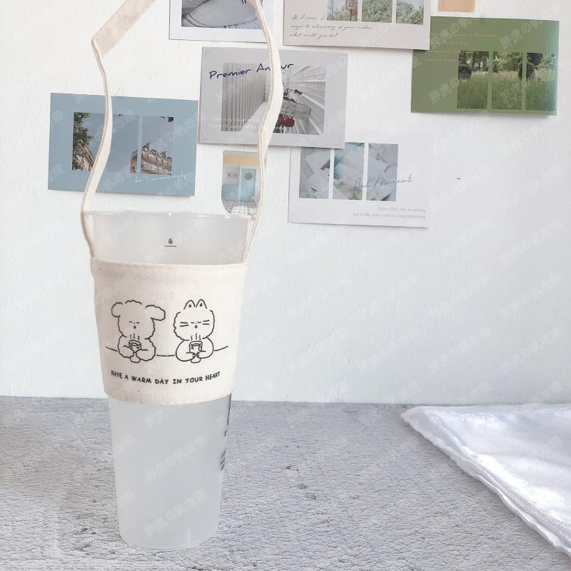 Eco-Friendly Canvas Tote Bag with Universal Cup Set - Multiple Styles