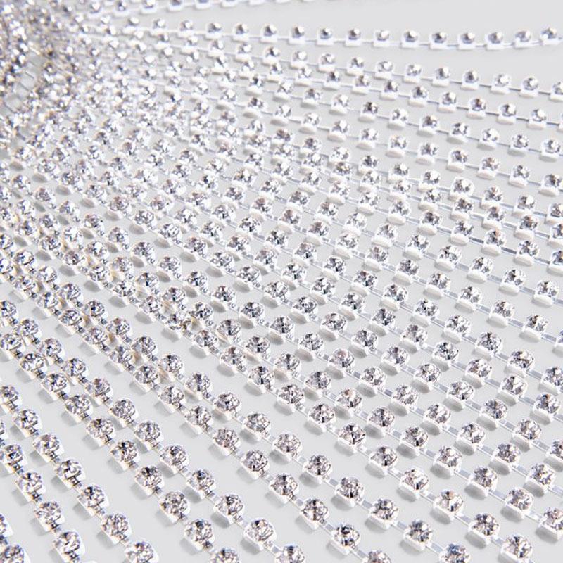 Rhinestone Bridal Headband - Silver
