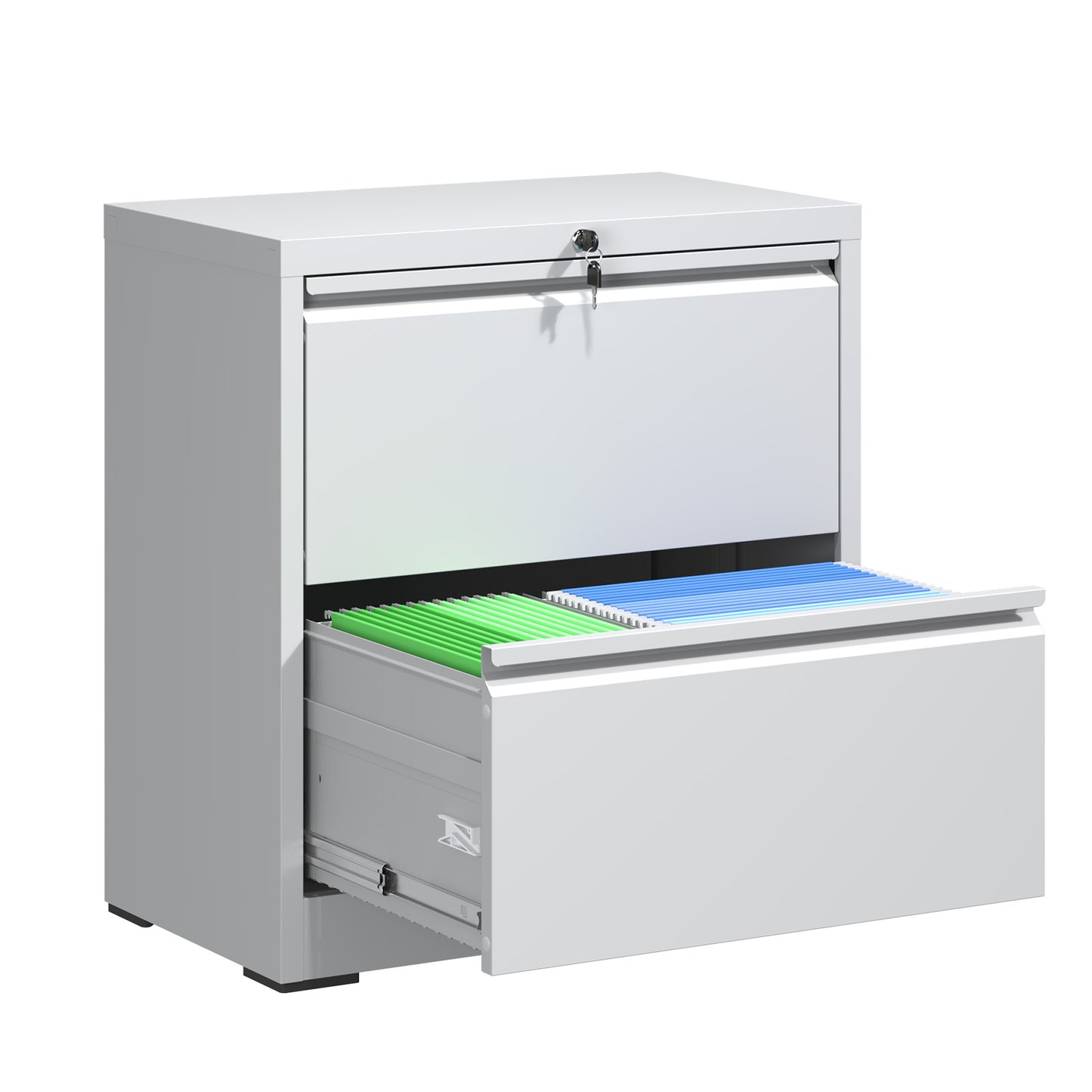 2 Drawer Lateral File Cabinet With Lock, Metal Filing For Home