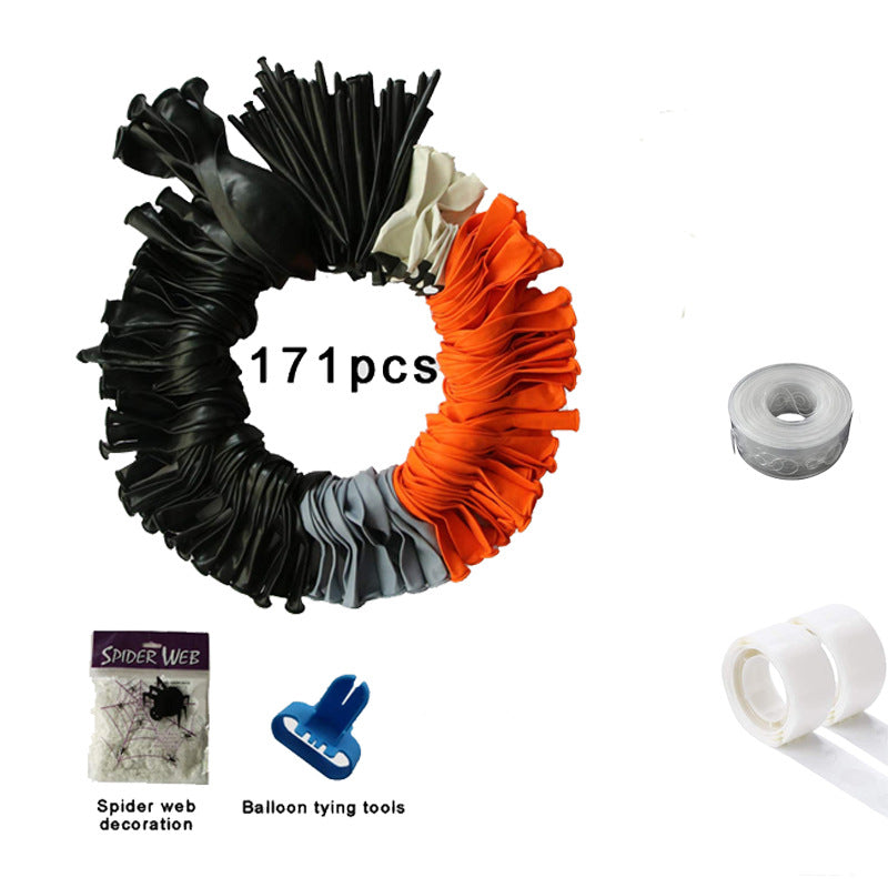 Halloween Balloon Chain Kit - Ghost Theme Latex Party Decorations, 176pcs
