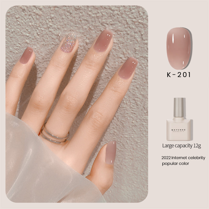 Transparent Jade Nude Nail Polish - 12ml Long-Lasting