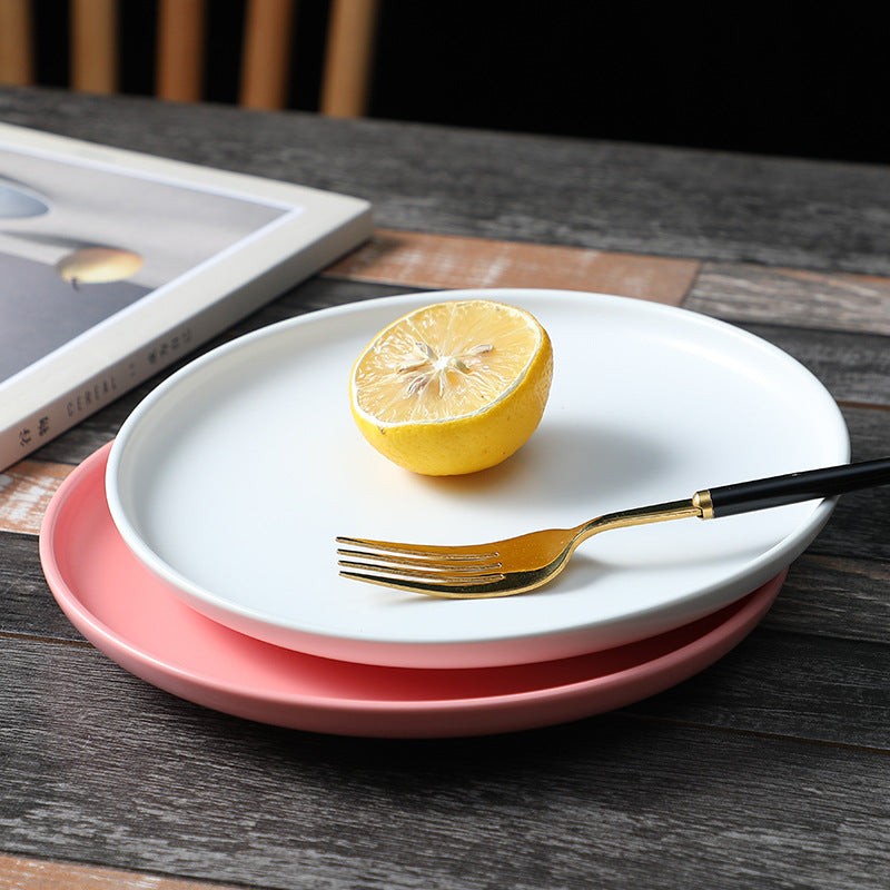 Nordic Ceramic Salad Plate - Multi-Color, 6/8/10 Inch, Elegant Kitchenware