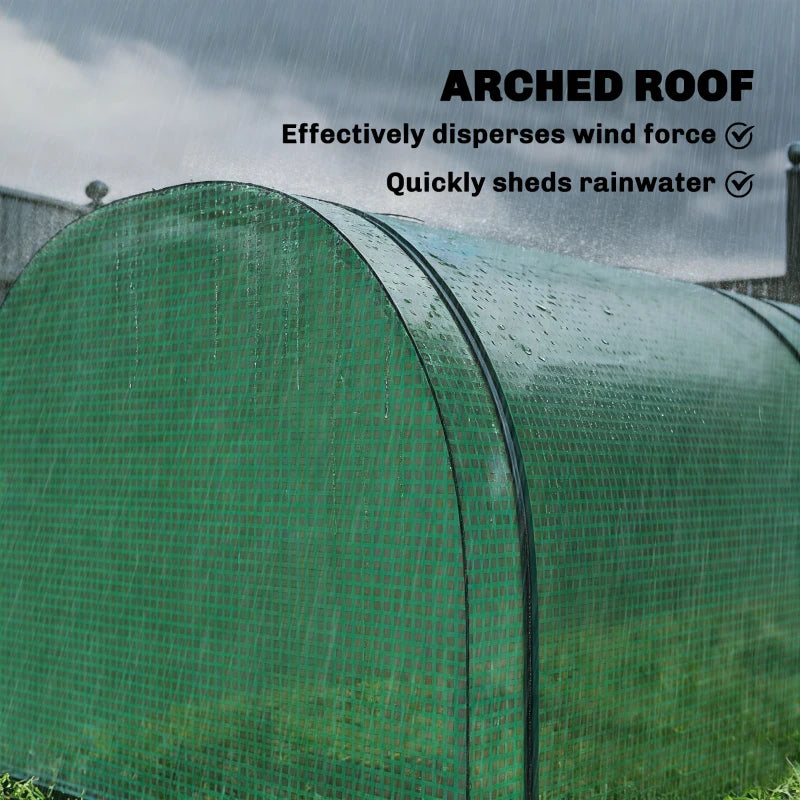 Mini Greenhouse with Roll-Up Zipper Doors - Green & Dark Green