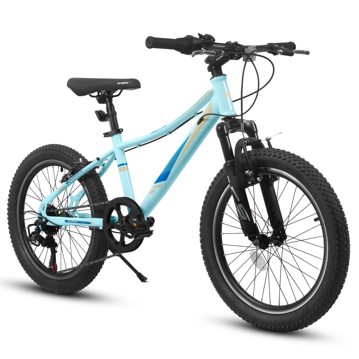 20 Inch Kids Bicycle with Shock Absorbing Fork & 7-Speed - Blue