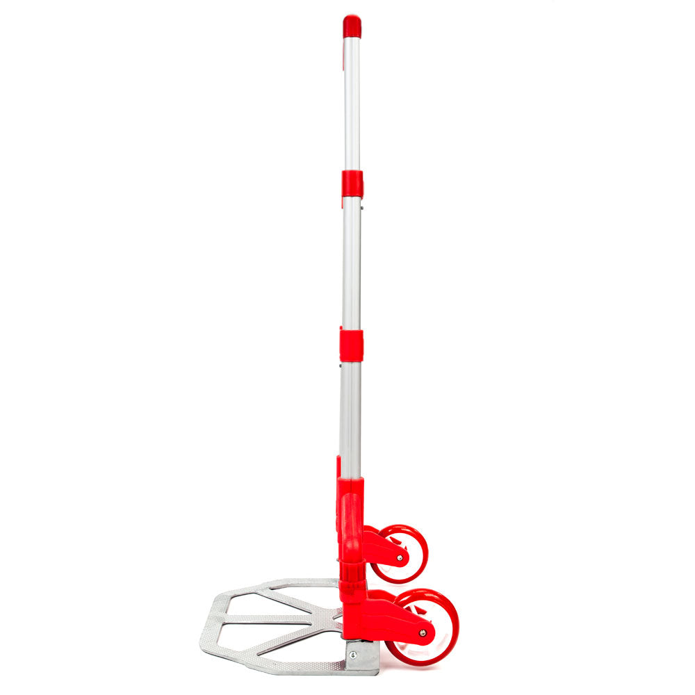 Foldable Aluminum Hand Truck with 165 lbs Capacity - Red Portable Trolley