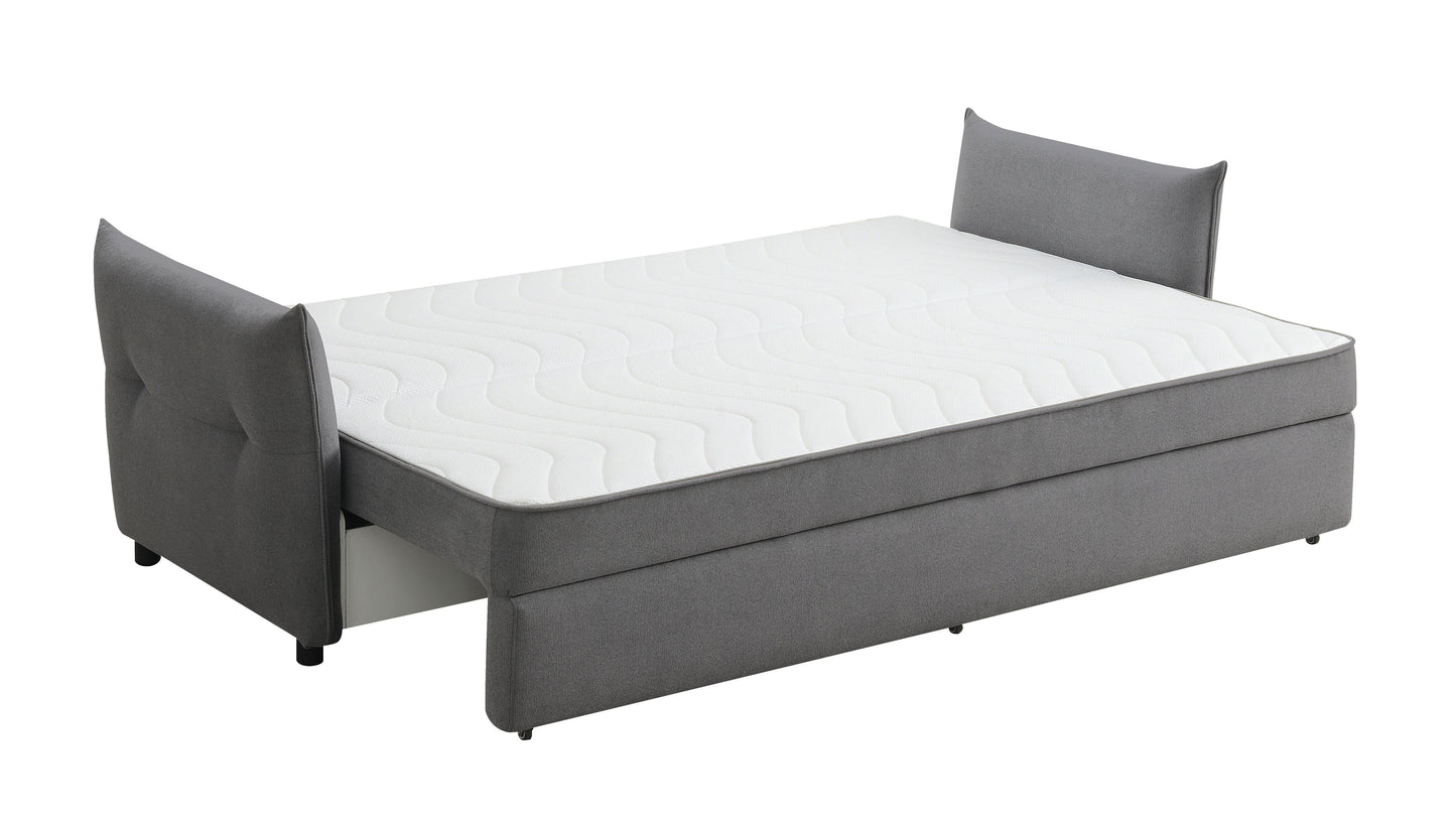 Irina Pull-Out Fabric Sofa Bed with Storage - Gray