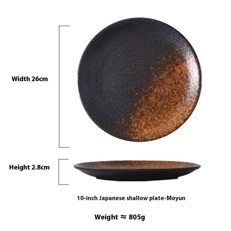 Japanese Ceramic Shallow Plate - 9 or 10 Inch Kitchen Dinnerware - Multiple Colors