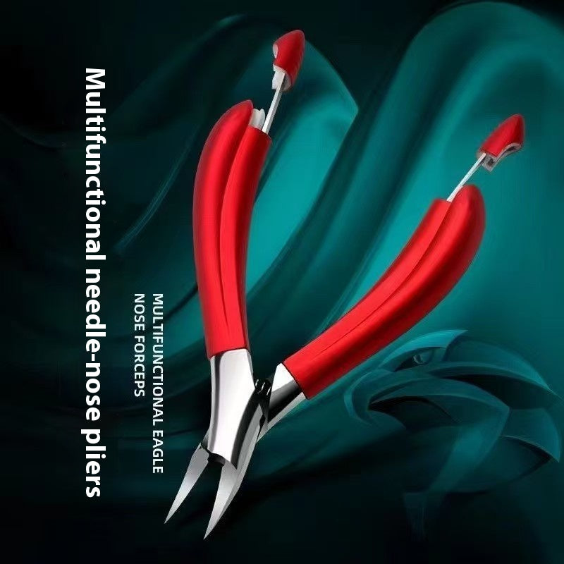 Ingrown Nail Bent Nose Pliers for Pedicure Nail Cuticle Care - Stainless Steel