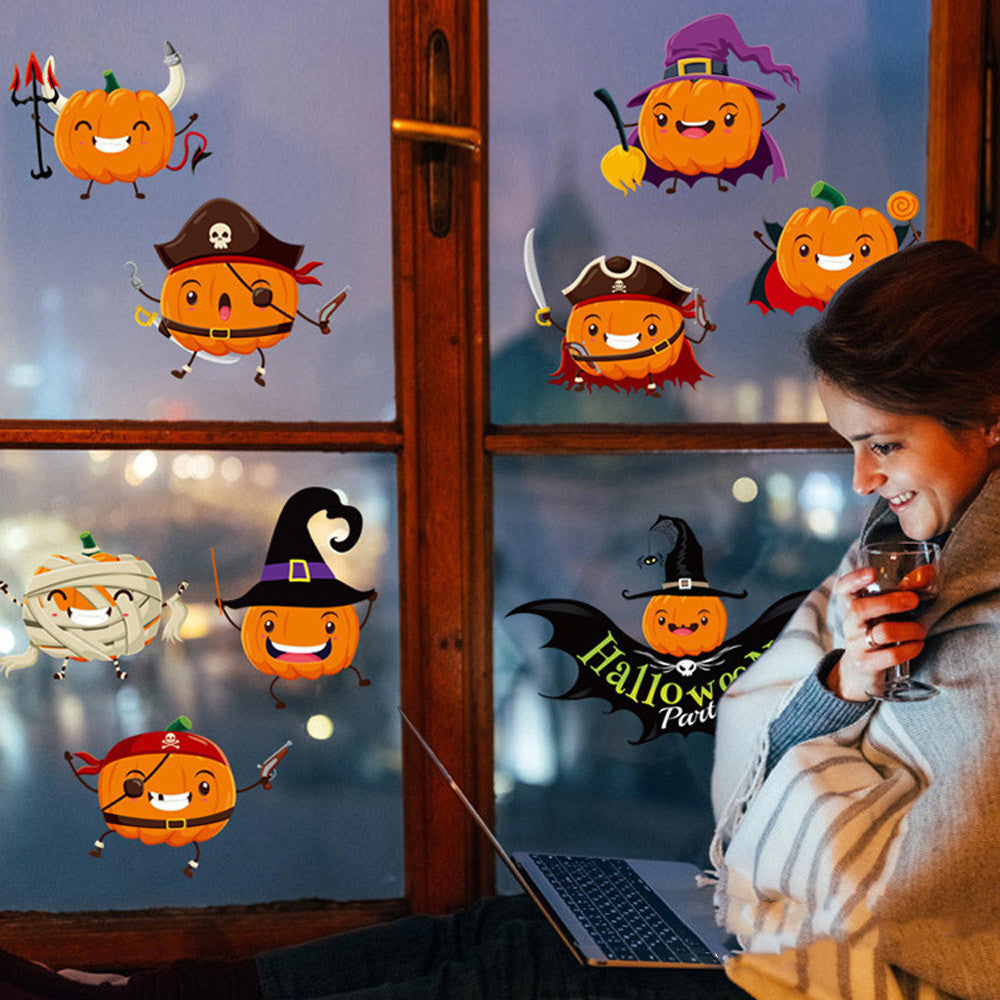 Halloween Wall Sticker Pumpkin Pattern Decor for Party & Home