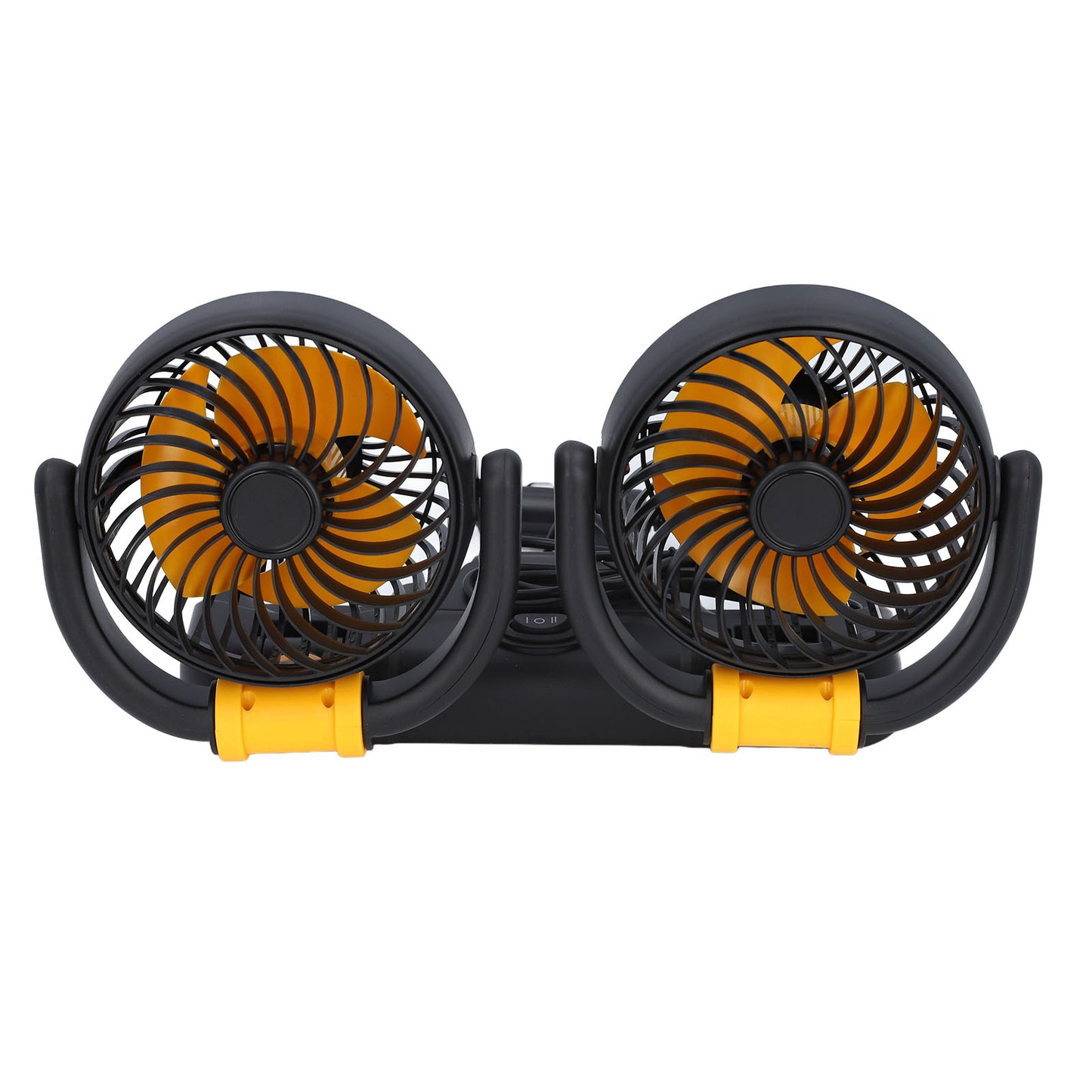 Dual Head Car Fan with 360° Rotation and 2 Speed Settings - DC12V