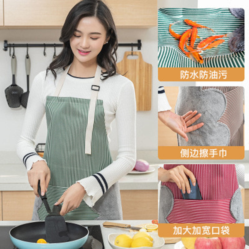 Waterproof Erasable Kitchen Apron with Straps - Foldable & Fashionable for Cooking & Baking