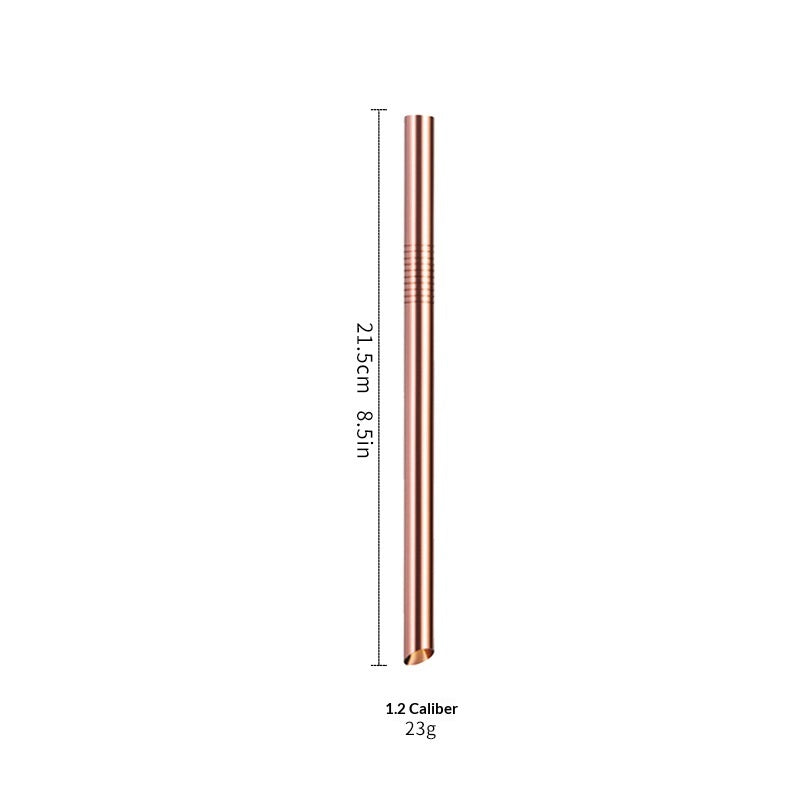 Stainless Steel Angled Straw Drinkware Set for Milk Tea and Beverages