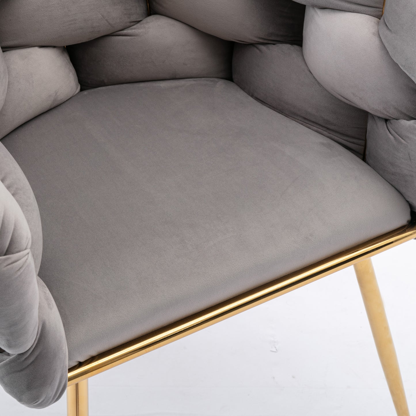 Velvet Accent Chair - Modern Gray Sofa Chair for Bedroom
