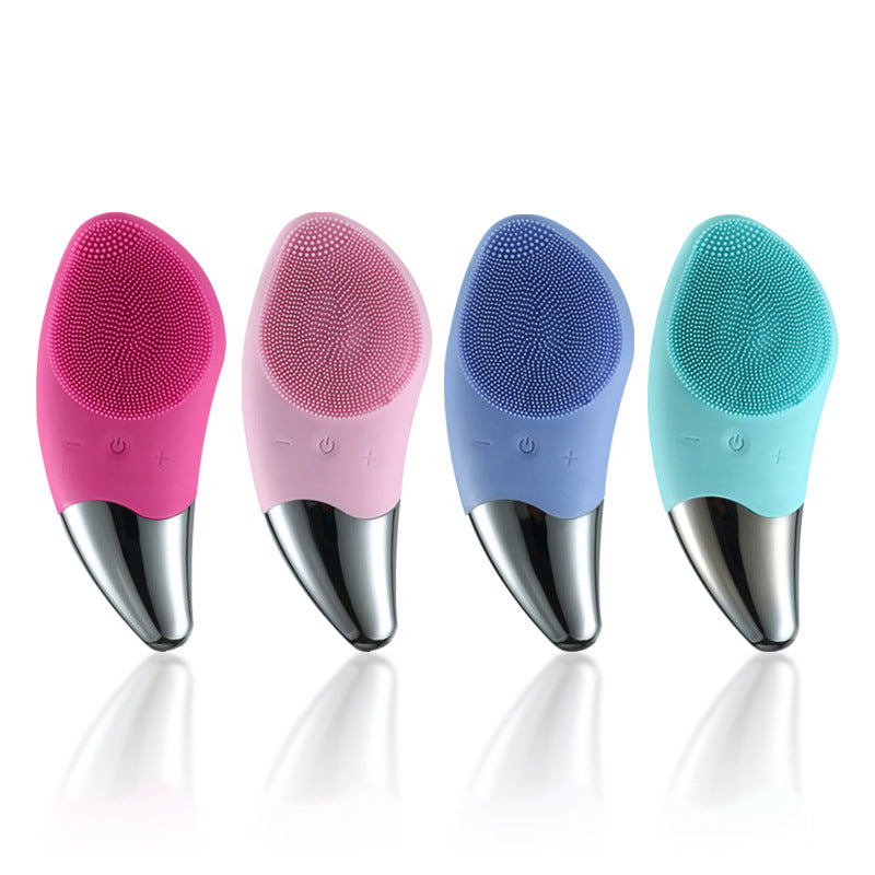 Ultrasonic Facial Cleansing Brush - Silicone Skin Care Device with 2 Sets
