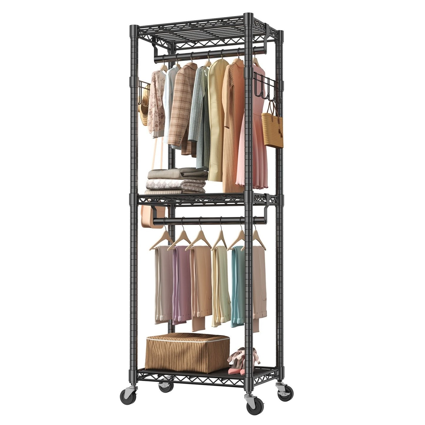 Adjustable Clothes Hanger, A Metal Movable Wall-mounted Hanger With