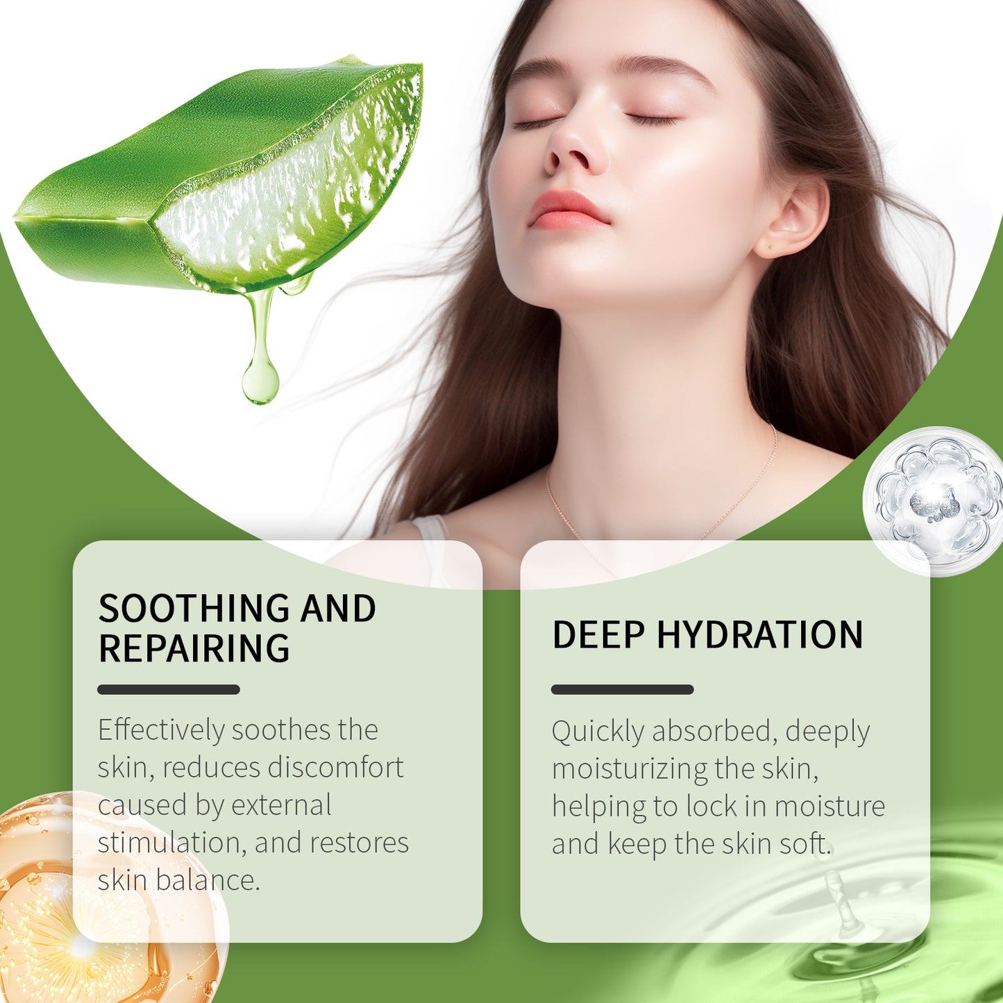 Aloe Vera Facial Serum - Deep Moisturizing & Soothing Skin Care Essence 30ml