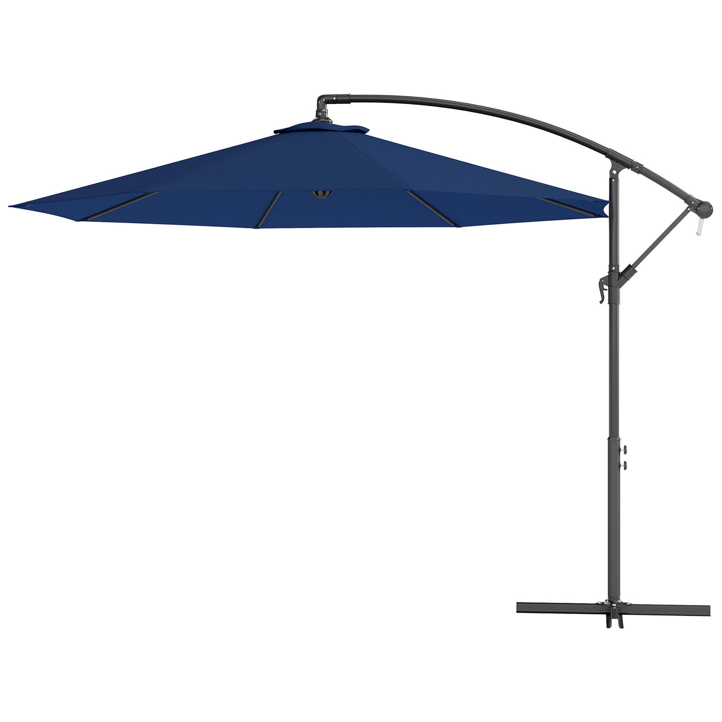 10-Foot Cantilever Patio Umbrella - Navy Blue, UV & Water Resistant