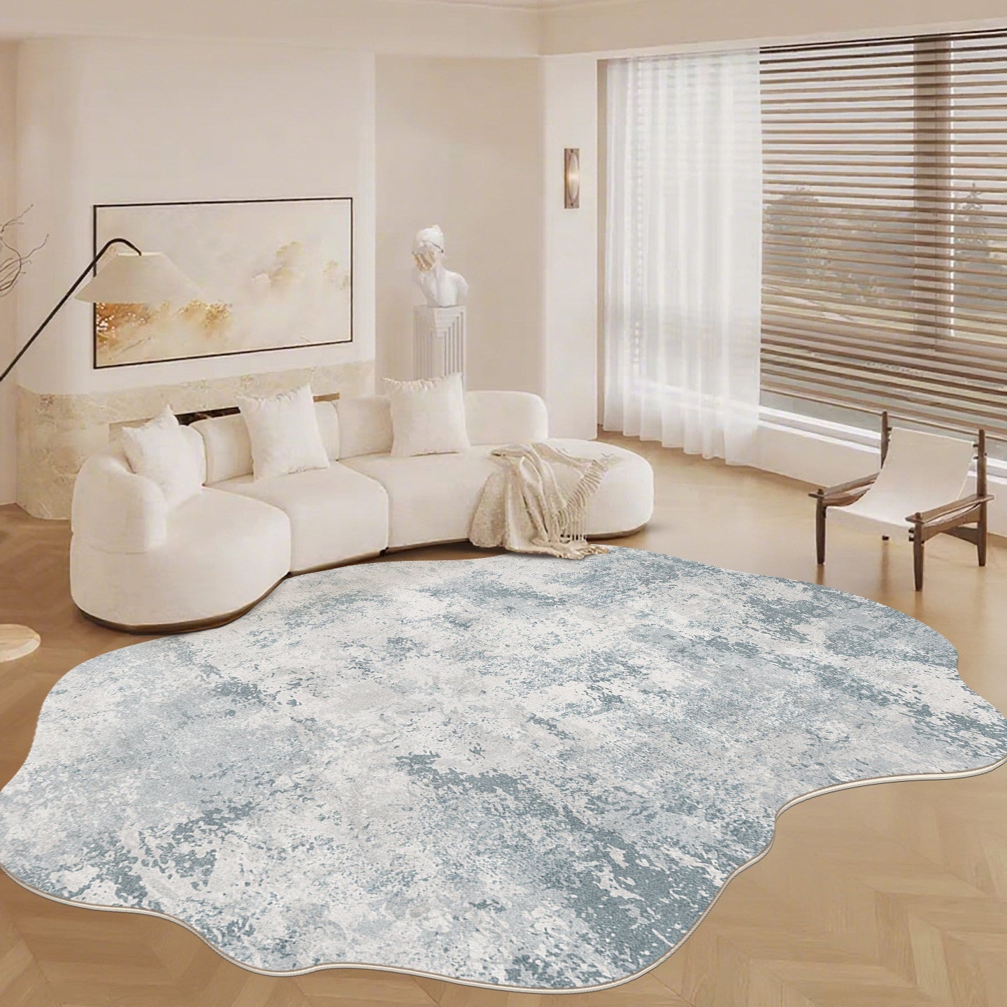 Irregular Shaped Cashmere-Like Water and Oil Absorbent Carpet for Living Room
