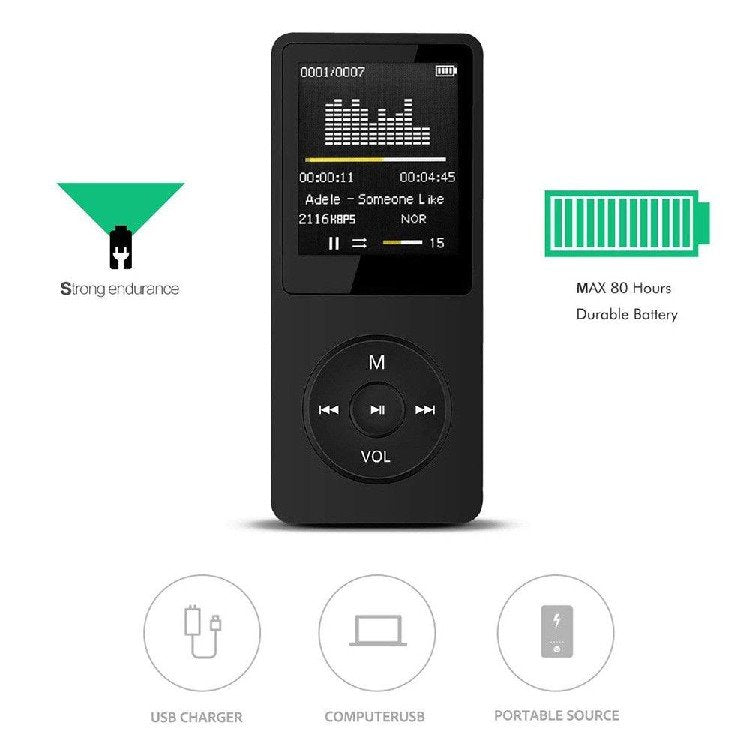 Portable MP3 Player with Screen and FM Radio