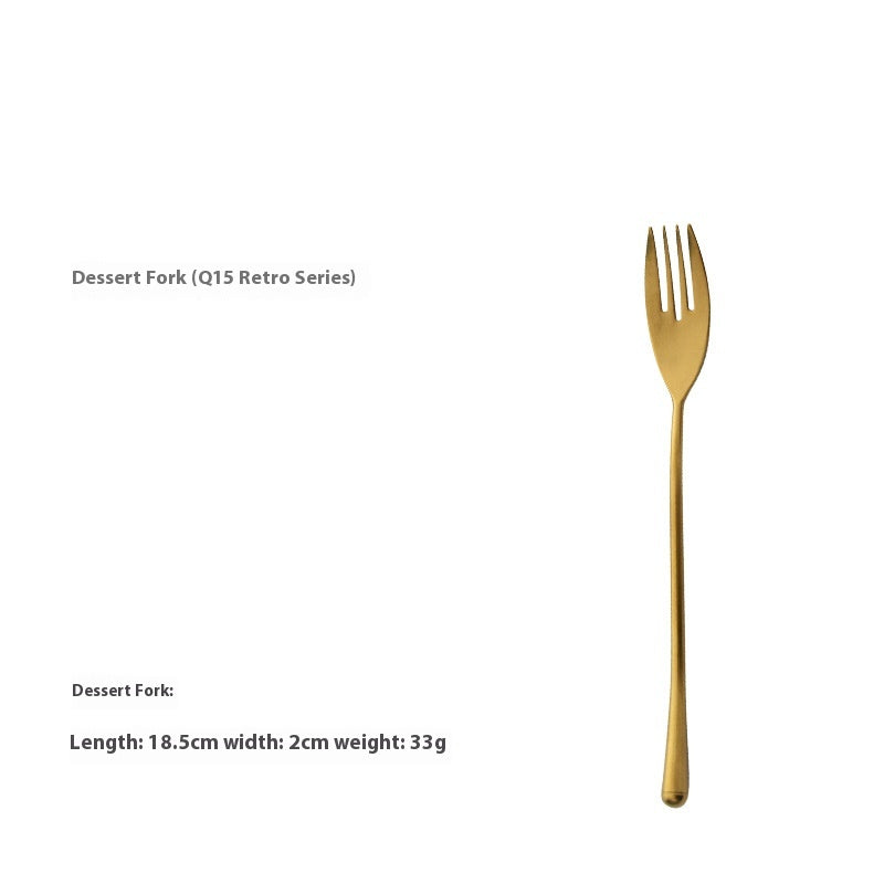 Stainless Steel Stir Knife Fork Spoon Set - Japanese-Style Distressed Kitchen Utensils