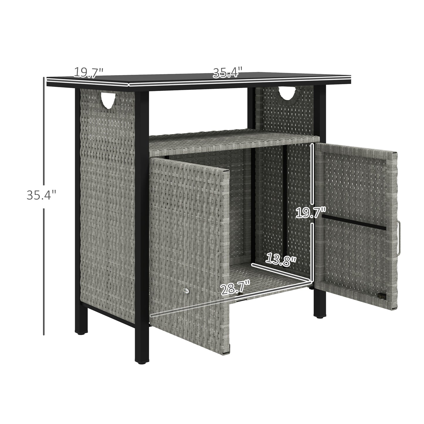 Outdoor Pool Towel Storage Cabinet Organizer, Bar Table With Shelf
