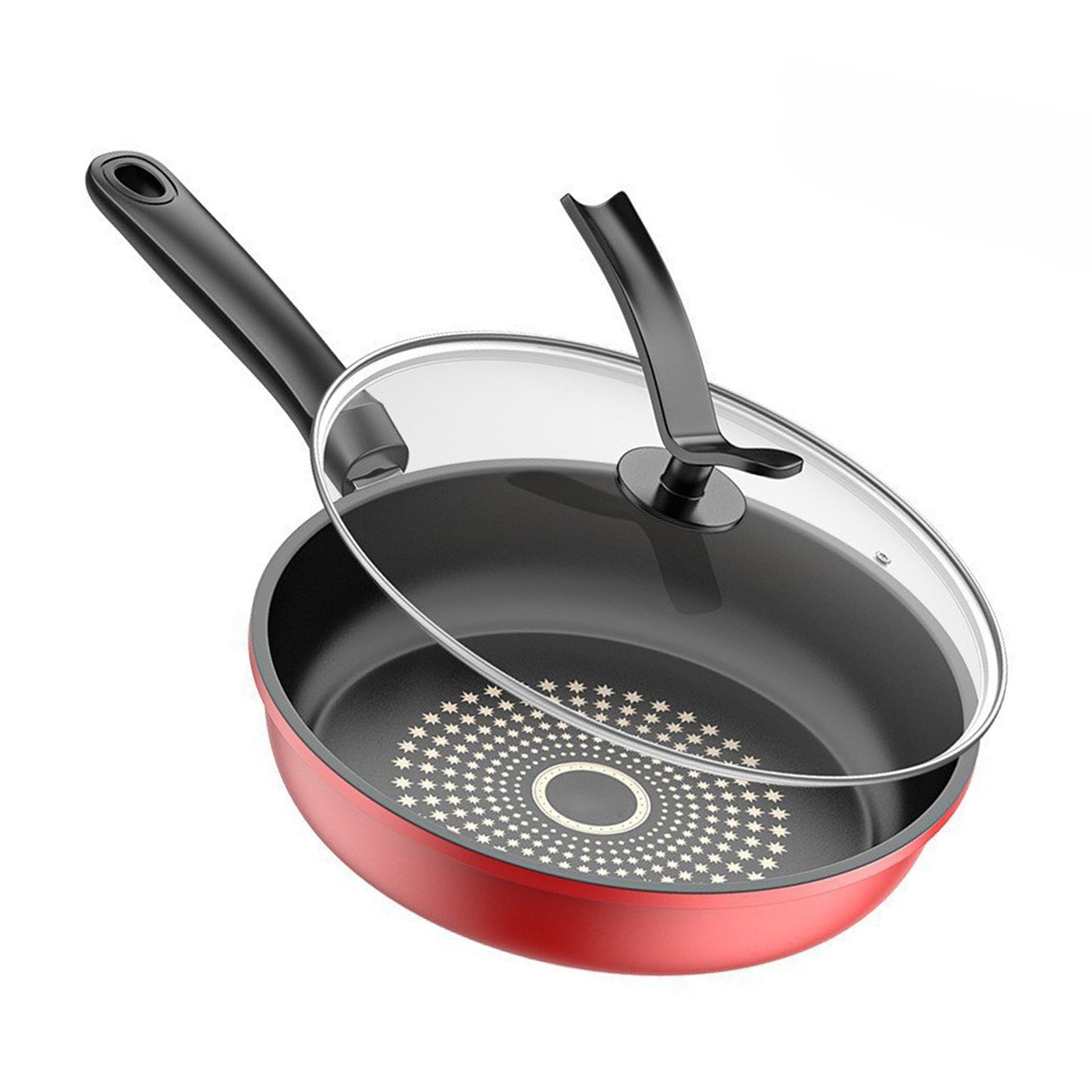 28cm Cast Iron Nonstick Frying Pan with Lid - Universal Use