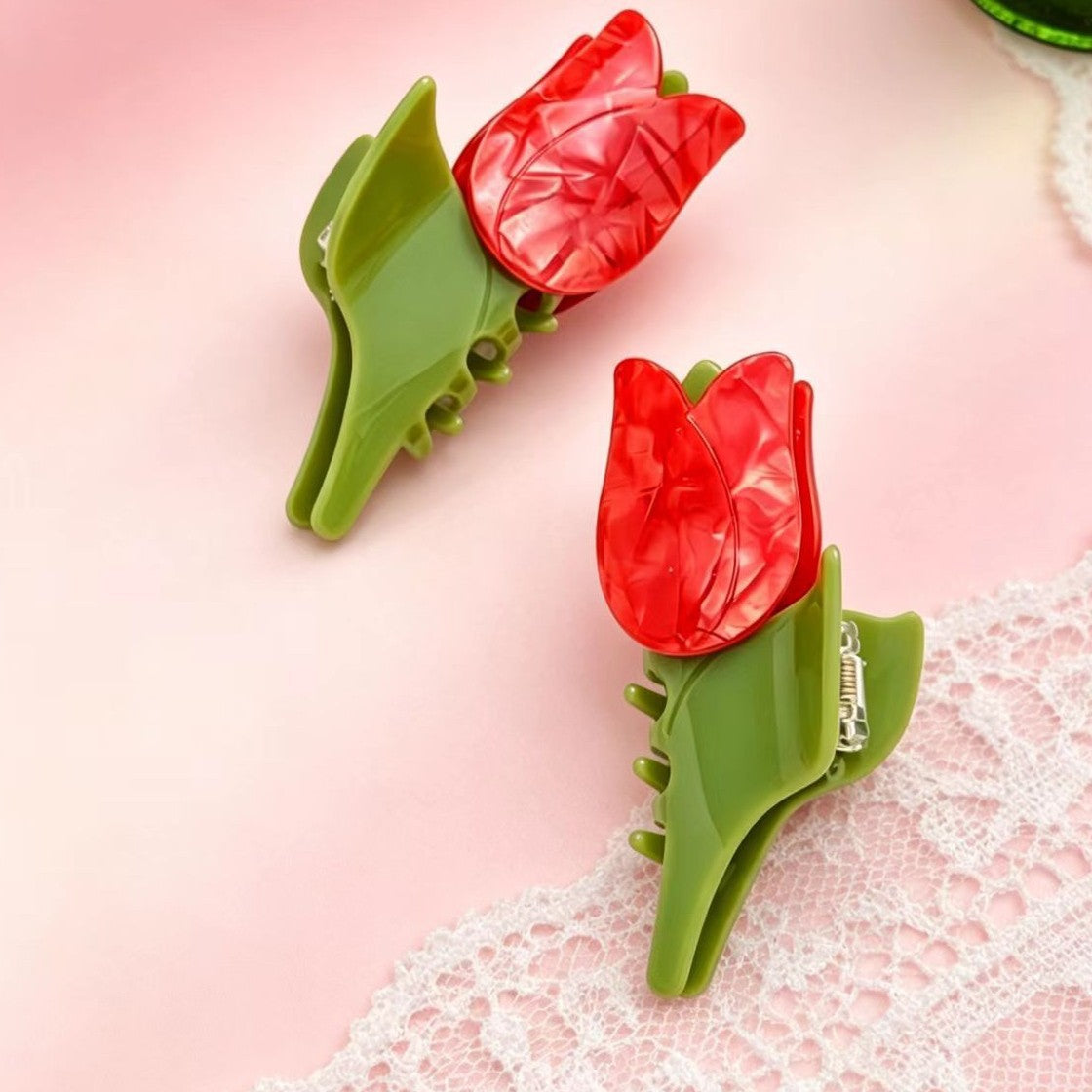 Tulip Hair Clip - Handmade Acetate Fiber