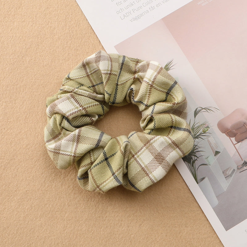 Plaid Print Cotton Hair Tie