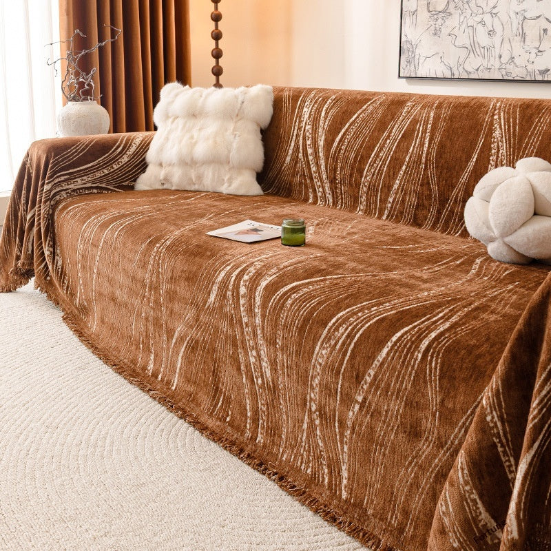 Thickened Non-Slip Cat-Proof Sofa Cover - Full Coverage, Modern Chenille Design