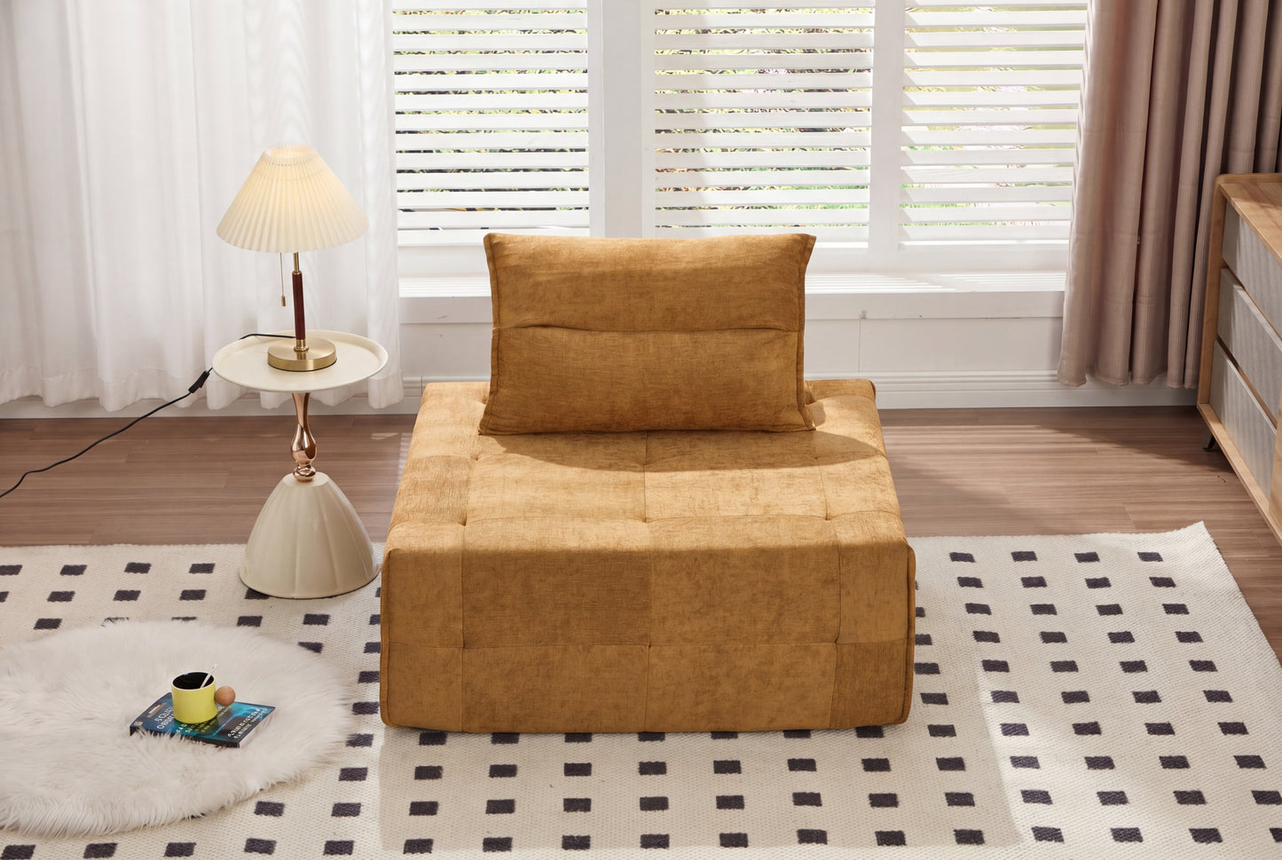 Modular Sectional Sofa with Adjustable Backrest - Yellow