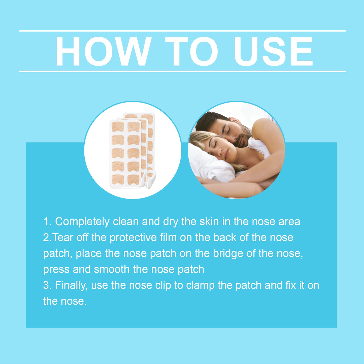 Anti-Snoring Nasal Strip and Clip Set for Comfortable Breathing