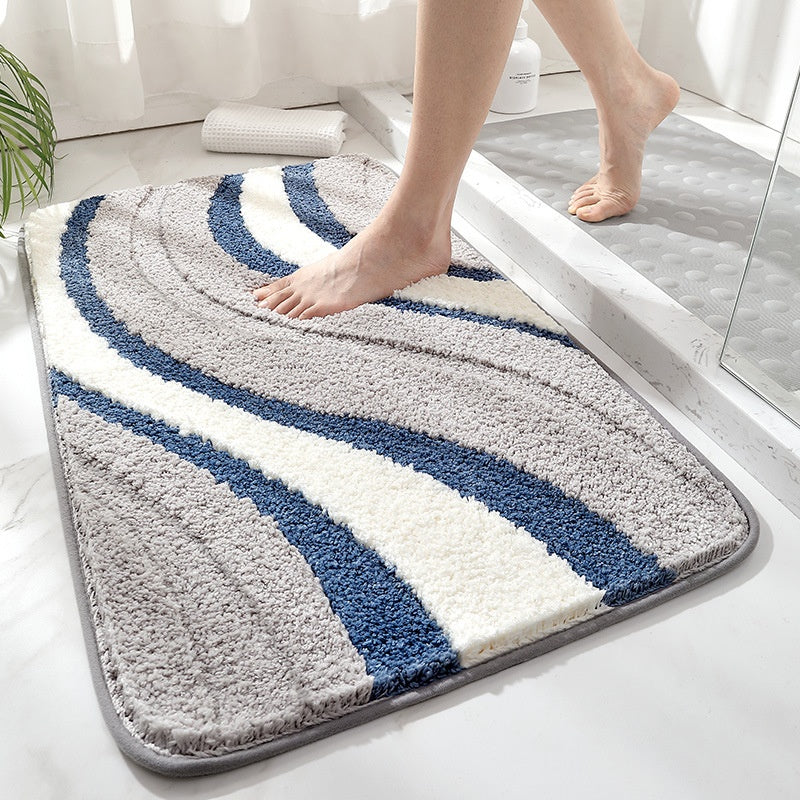 Non-slip Bathroom Entrance Mat Thickened Cushion Woven Rectangular Rug