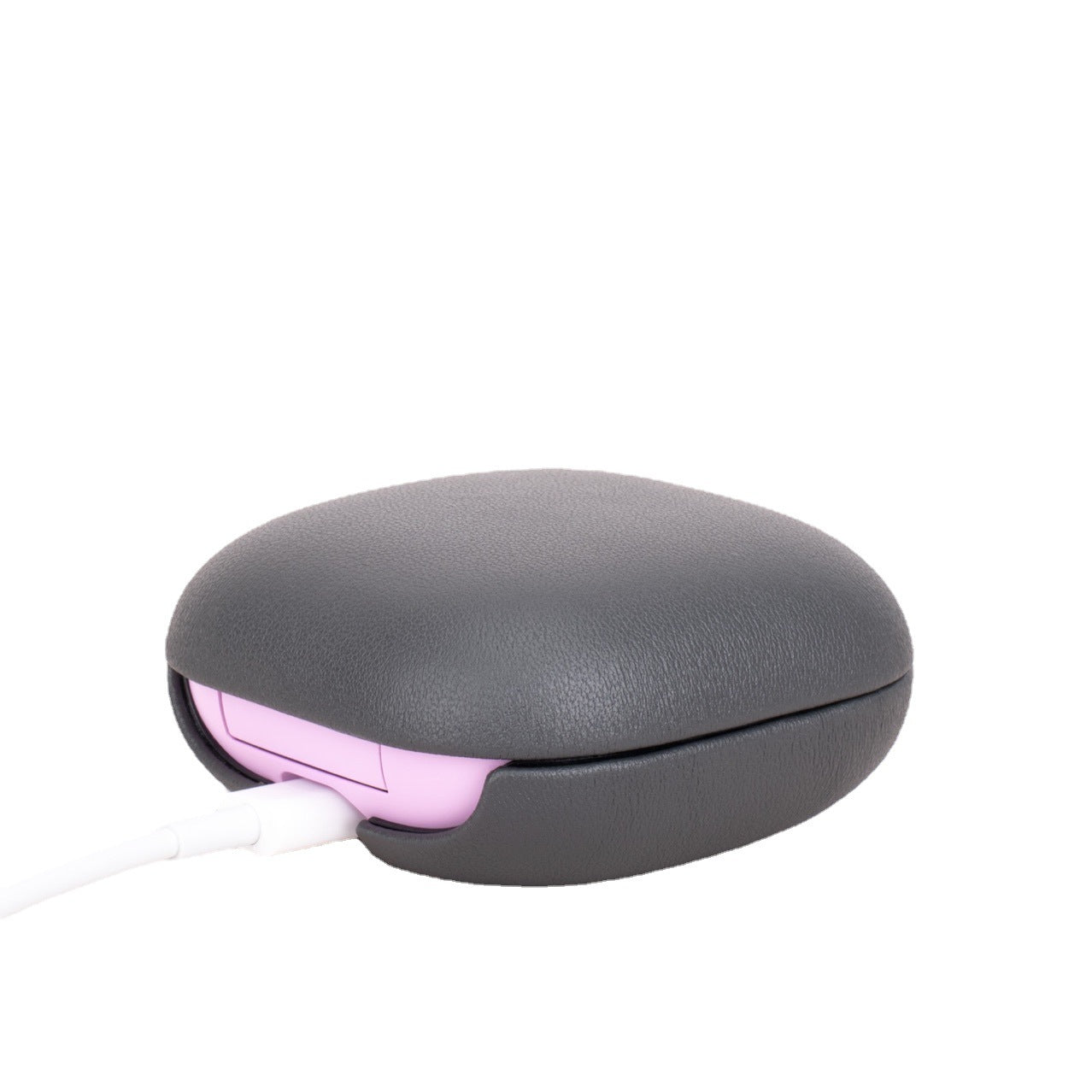 Lychee Pattern Cowhide Earphone Case - Full-Body Leather Protection