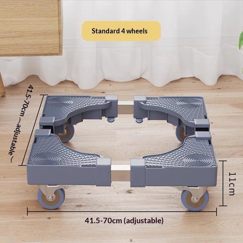 Universal Washing Machine Base Riser with Casters and Bracket