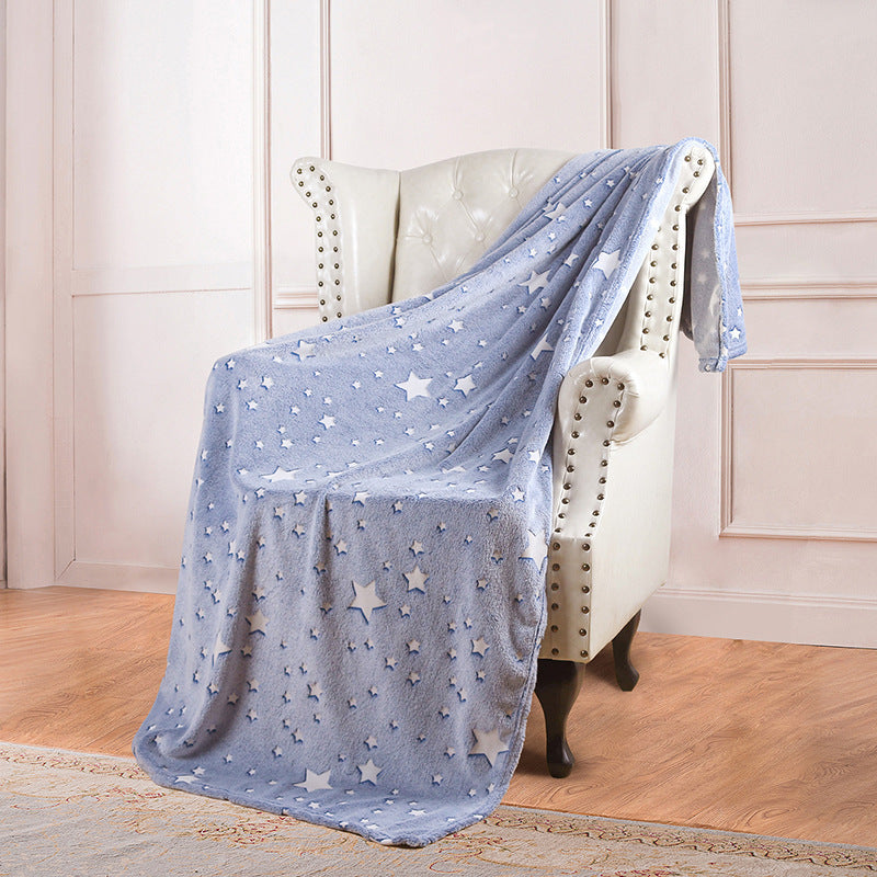 Double Sided Flannel Glow-in-the-Dark Blanket Fluorescent Bedding Set - Multiple Colors