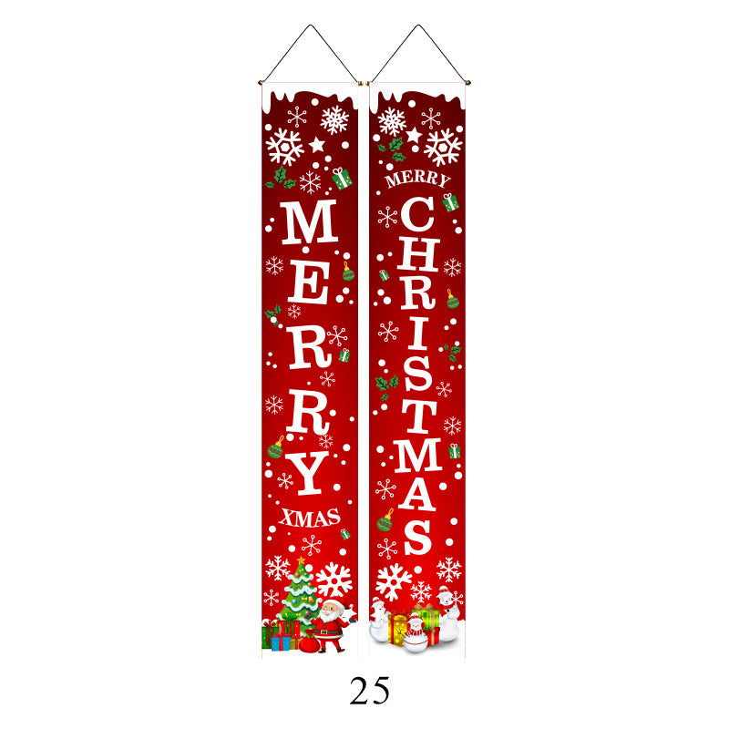Christmas Lattice Curtain Hanging Flag for Festive Decor - Multiple Styles