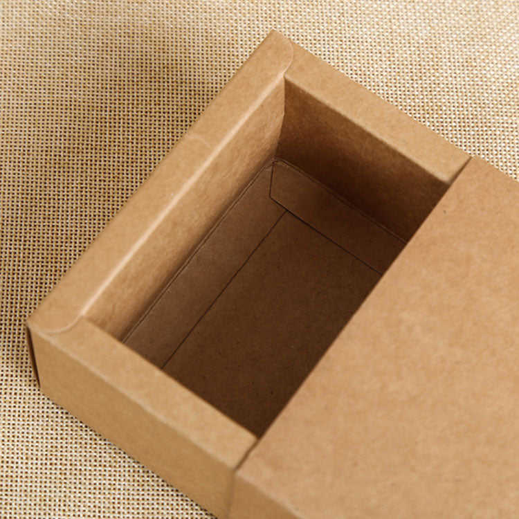Folding Kraft Paper Jewelry Storage Box with Frosted PVC Finish