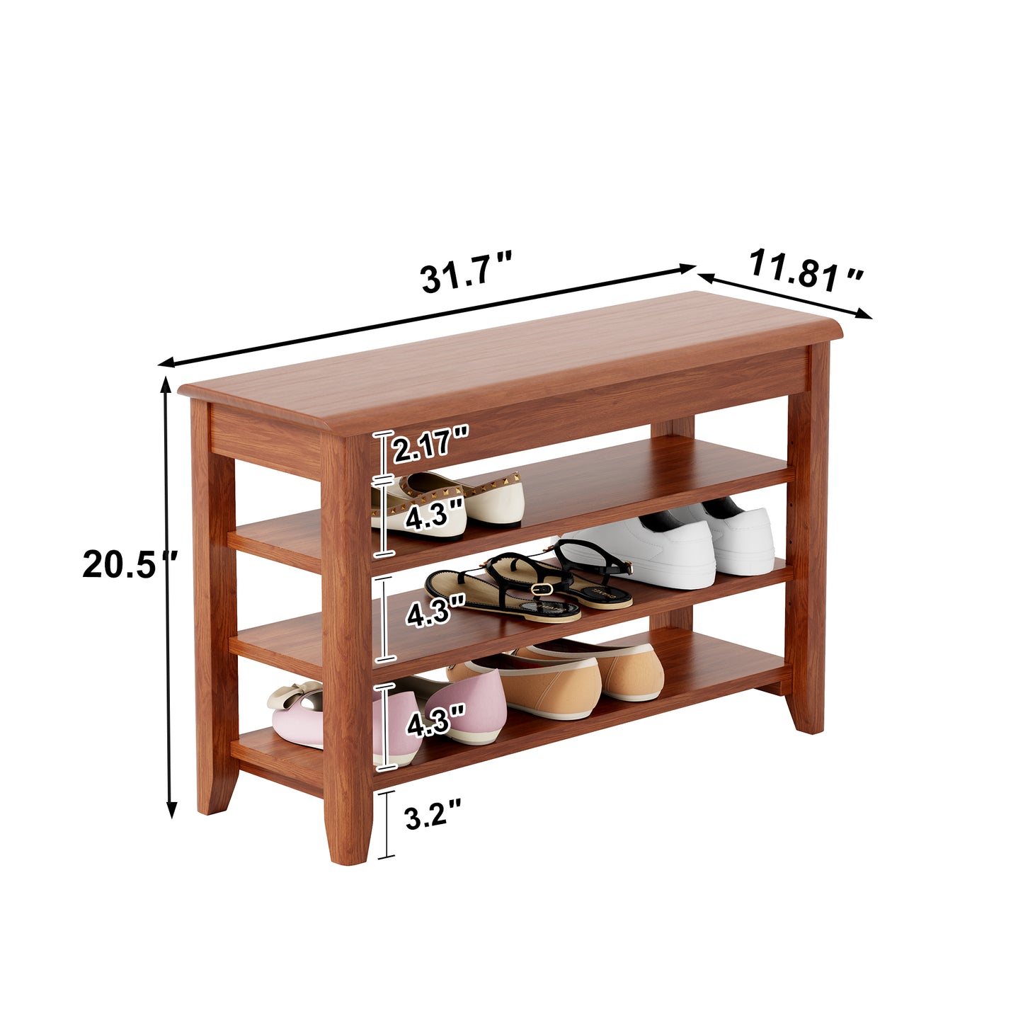 Adjustable Shoe-changing Bench, Storage Hidden Storage. With A
