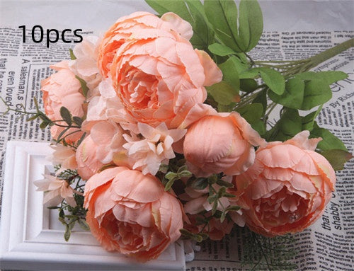 Artificial Peony Flowers Set - Decorative Silk Flowers for Home & Garden