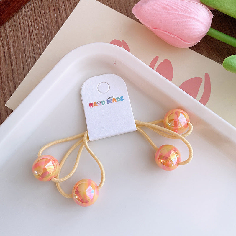 Children's Colorful Bead Hair Accessories - Hair String with Plastic Beads