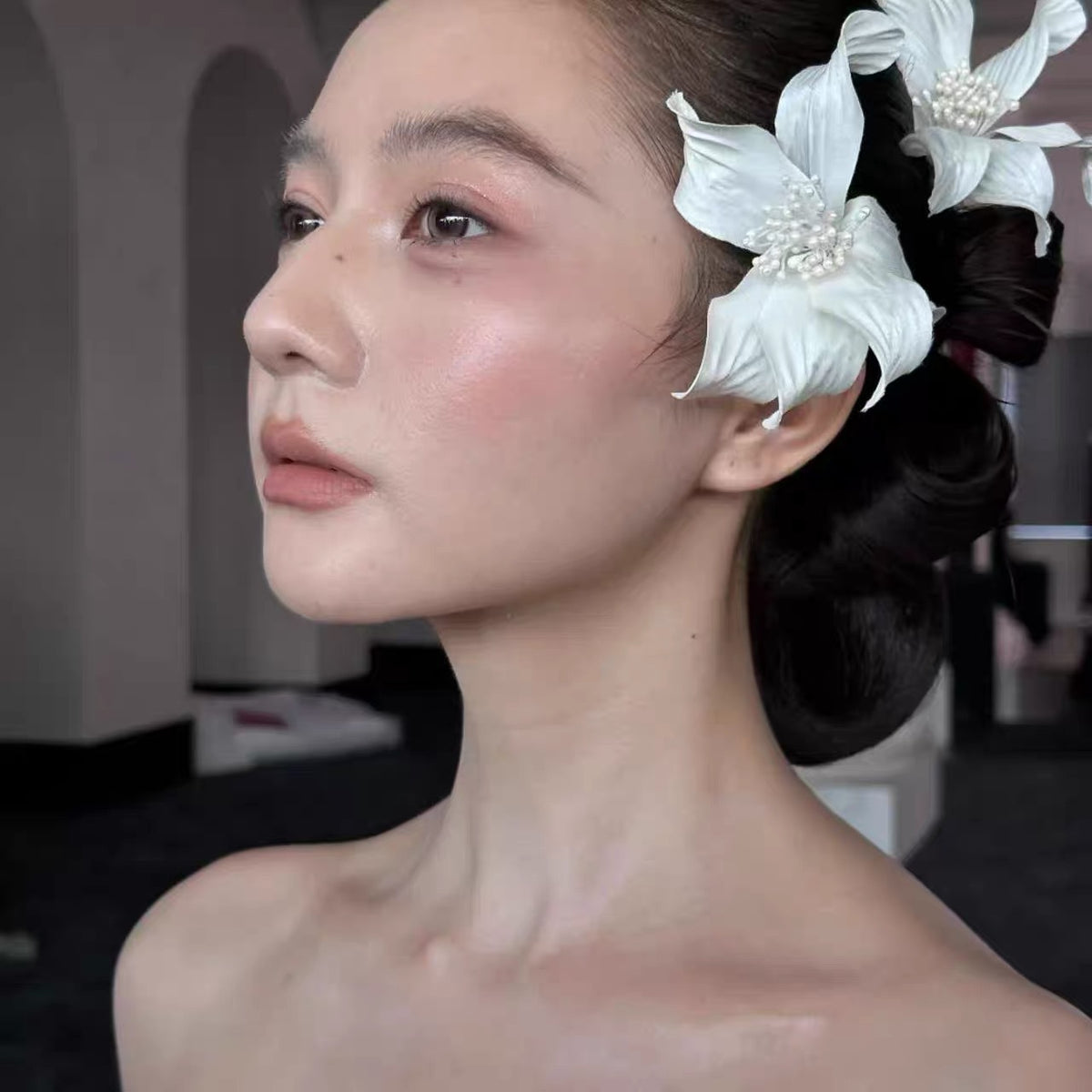 White Iris Flower Hair Clip