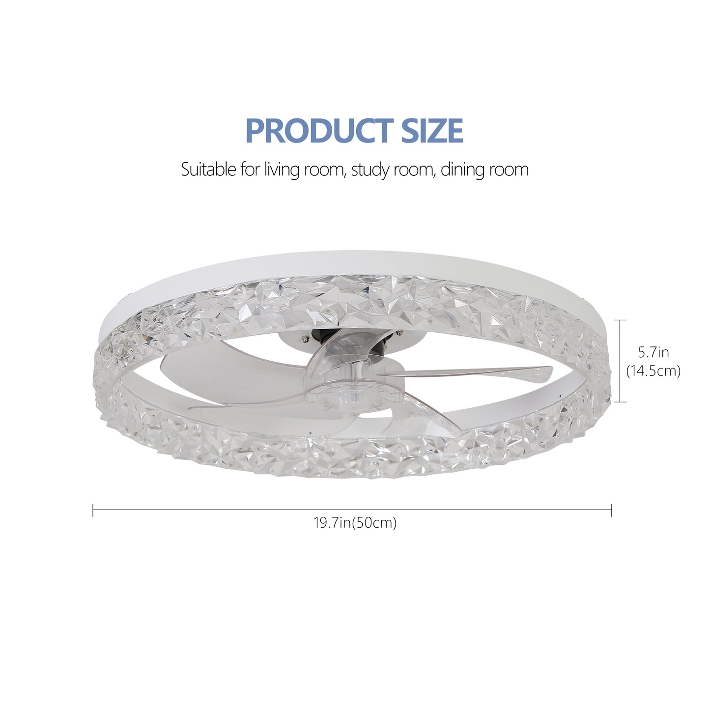 Dimmable LED Ceiling Fan Light with Remote Control - Modern Design